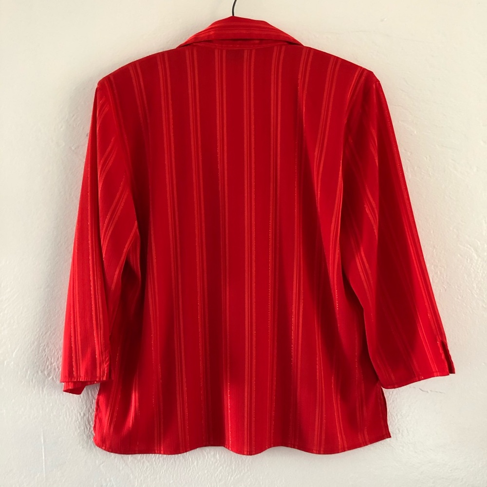 Apprenza Vertical Striped Button Down Blouse - image 2